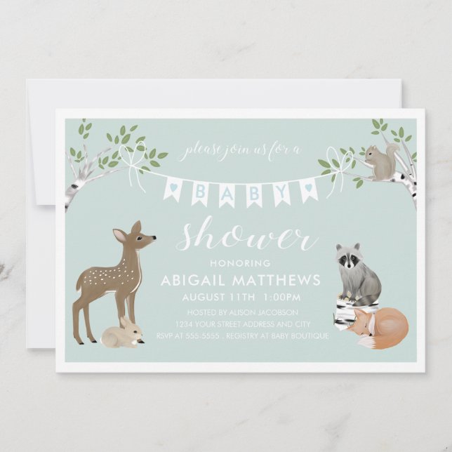 Woodland Baby Shower Invitation (Front)
