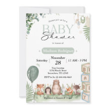 Woodland Baby Shower Invitation