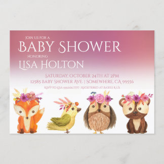 Woodland Baby Shower Invitation