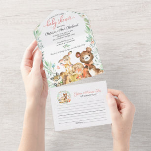 Woodland Baby Shower Invitation & Advice Card
