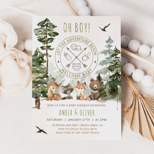 Woodland Baby Shower Invitation Camping Invite