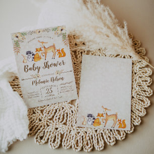 Woodland Baby Shower Invitation Deer Fox Animal