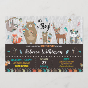 Woodland Baby Shower Invitations Baby Boy Shower