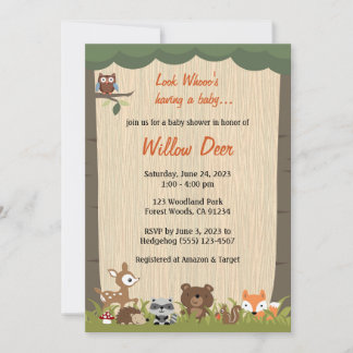 Woodland Baby Shower Invite *boy/girl/surprise*