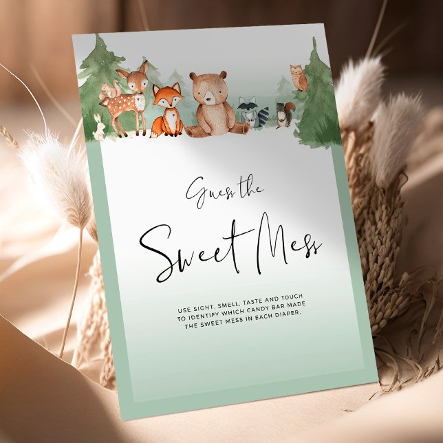 Woodland Baby Shower Mini Sign Guess The Mess (Creator Uploaded)
