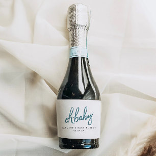 Woodland Baby Shower Mini Sparkling Wine Label