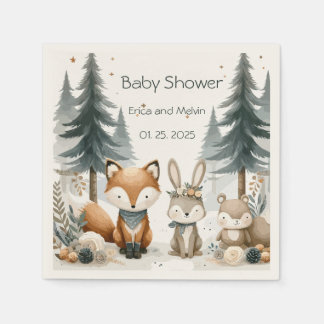 Woodland Baby Shower Napkin