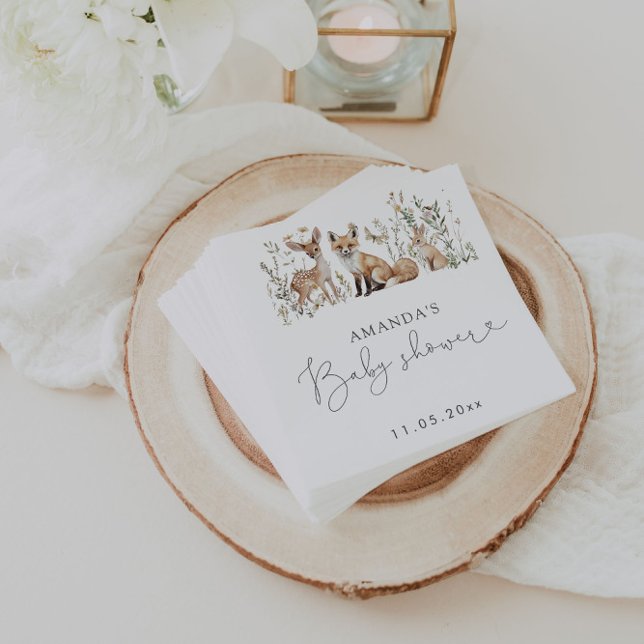 Woodland baby shower napkin (Creator Uploaded)