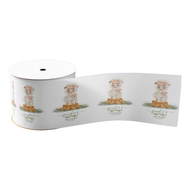 Woodland baby shower packages Sheep Grosgrain Ribbon (Spool)