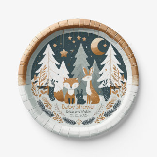 Woodland Baby Shower Paper Plate