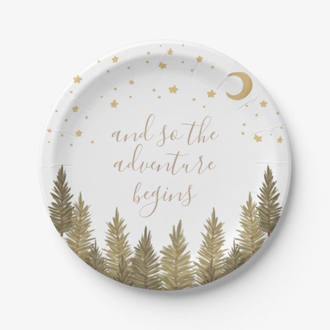 Woodland Baby Shower Paper Plate (Front)