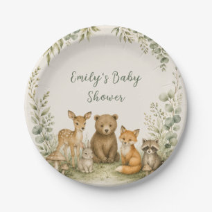 Woodland Baby Shower Paper Plate