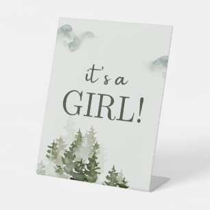 Woodland Baby Shower Party Decorations Pedestal Sign