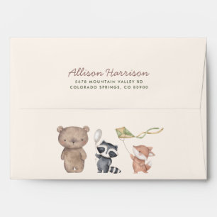 Woodland Baby Shower Personalised Return Address Envelope