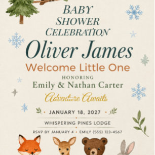 Woodland Baby Shower Poster