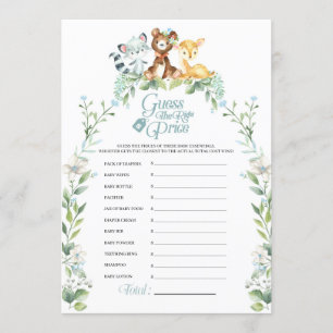 Woodland Baby Shower Price Game Invitation