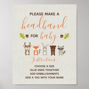 Woodland Baby Shower Sign - Headband Station
