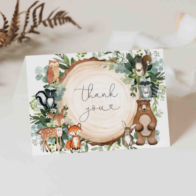 Woodland Baby Shower Thank You Card (Creator Uploaded)