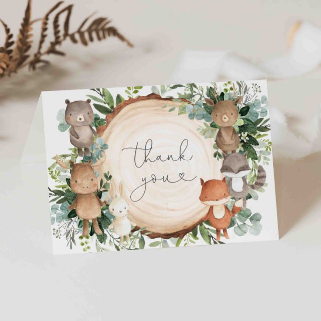 Woodland Baby Shower Thank You Card (Creator Uploaded)