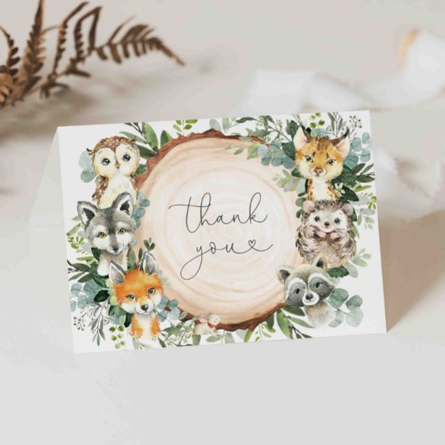 Woodland Baby Shower Thank You Card (Creator Uploaded)