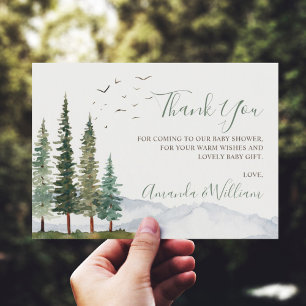 Woodland Baby Shower Thank You Card