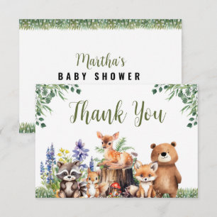 Woodland Baby Shower Thank You Card