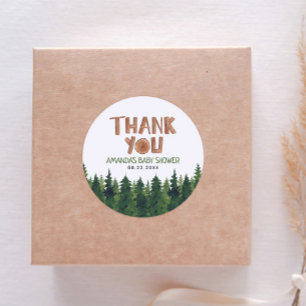 Woodland Baby Shower Thank You  Classic Round Sticker