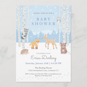 Woodland baby shower theme winter forest program