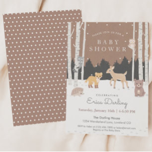 Woodland baby shower theme winter forest program