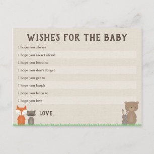 Woodland Baby Shower Wishes for Baby Cards