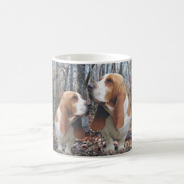 Woodland Basset Hound Coffee Mug (Center)
