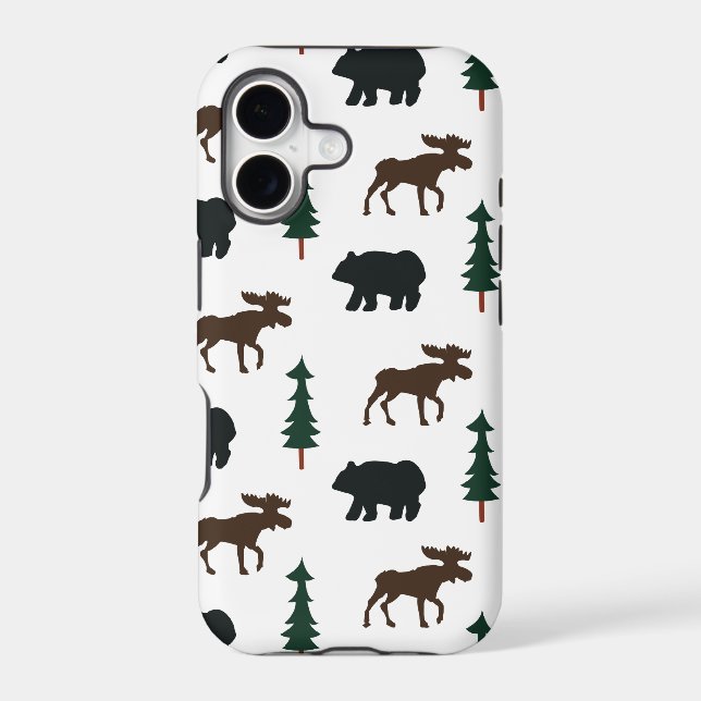 Woodland Bear and Moose Rustic Pattern (Back)