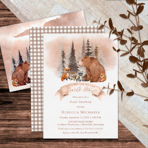 Woodland Bear  Animals Bearly Wait Boy Baby Shower