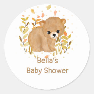Woodland Bear Baby Shower Stickers