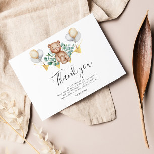 Woodland Bear Baby Shower Thank You Card