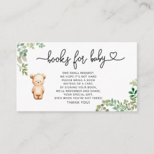 Woodland bear books for baby ticket enclosure card