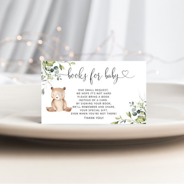 Woodland bear books for baby ticket enclosure card (Creator Uploaded)