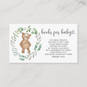 Woodland bear books for baby ticket enclosure card