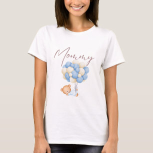 Woodland Bear Boy 1st Birthday Party Mummy T-Shirt