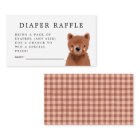 Woodland Bear Diaper Raffle Ticket