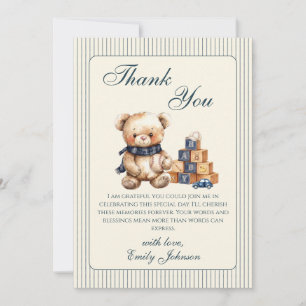 Woodland Bear Grandmillennial Thank You Card
