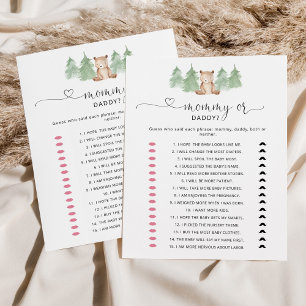 Woodland bear mummy or daddy baby game