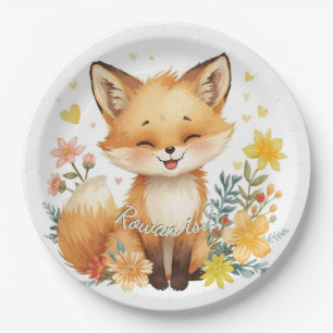 Woodland Bear Neutral Pastel Birthday Party Boy Paper Plate