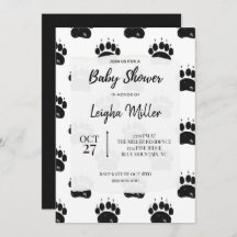 Woodland Bear Paw Print Baby Shower
