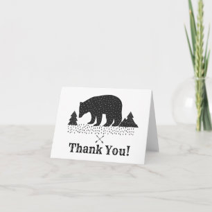Woodland bear thank you card