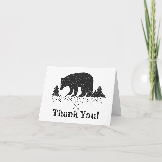 Woodland bear thank you card (Front)