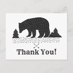 Woodland bear thank you card
