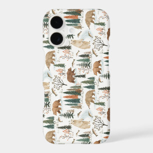 Woodland Bear & Trout Pattern   Forest Wildlife Pi