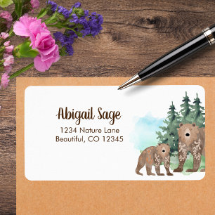Woodland Bears Nature Address Label