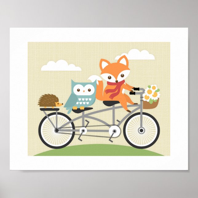 Woodland Bicycle Poster Print (Front)